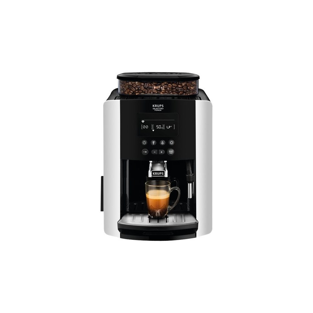 Krups Krups Quattro Force EA817810 ARABICA - automatisk kaffekokare med mjölkskummare - 15 bar - svart/silver
