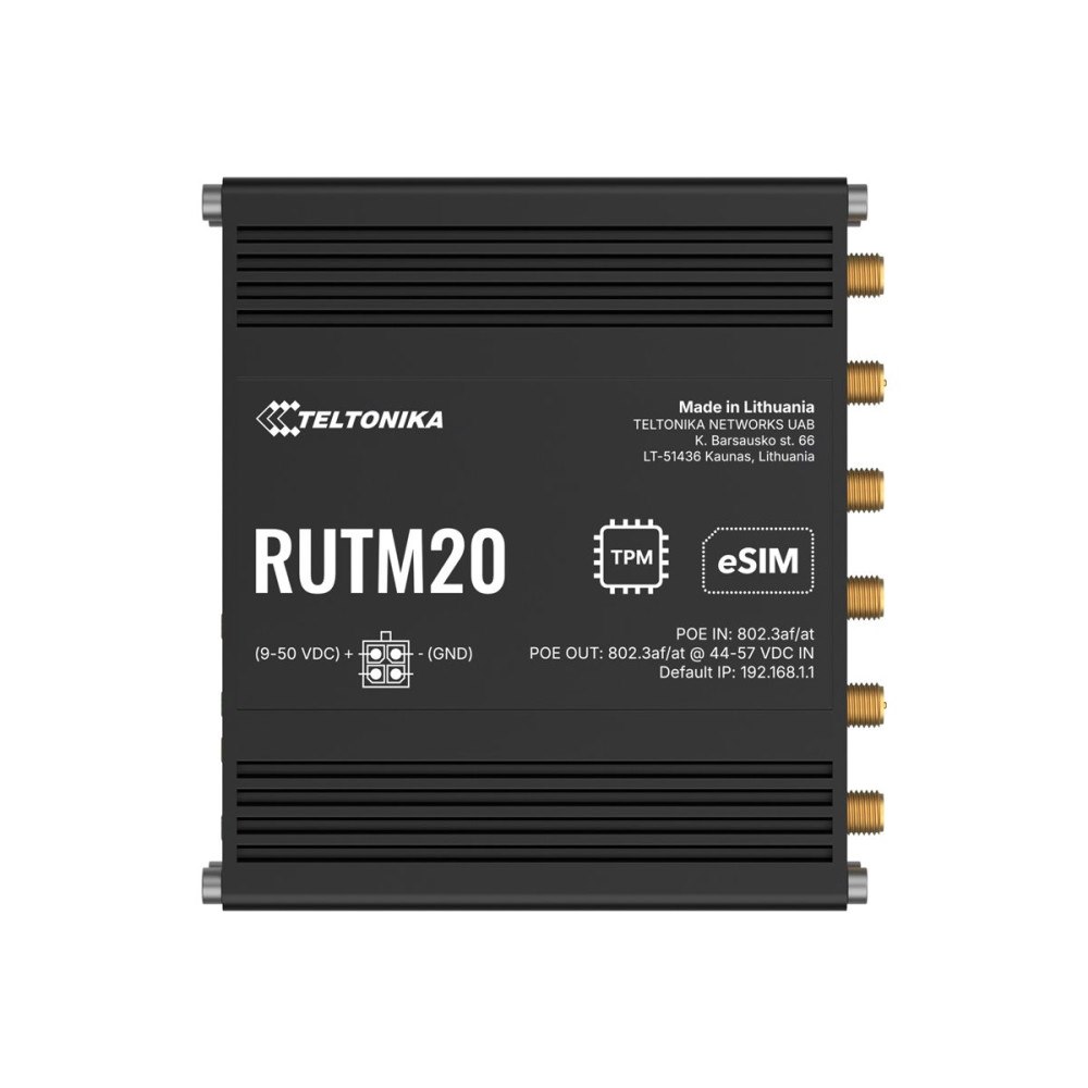 Teltonika Teltonika RUTM20 - trådlös router - WWAN - Wi-Fi 5, LTE - 5G, 4G, 3G - DIN-skenmonterbar, bordsmonterbar, väggmonterbar