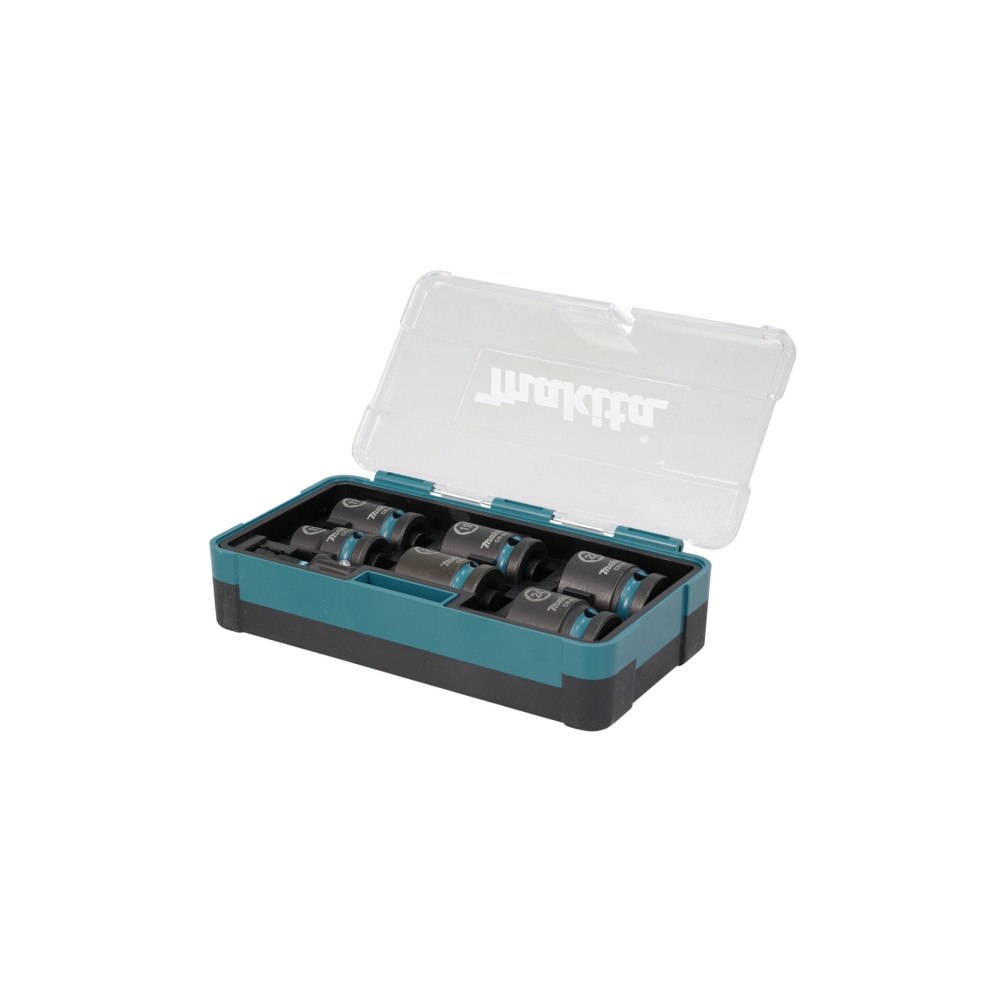 Makita Makita E-16592, Sats med slaghylsor, Svart, Turkosblå, 1 huv...