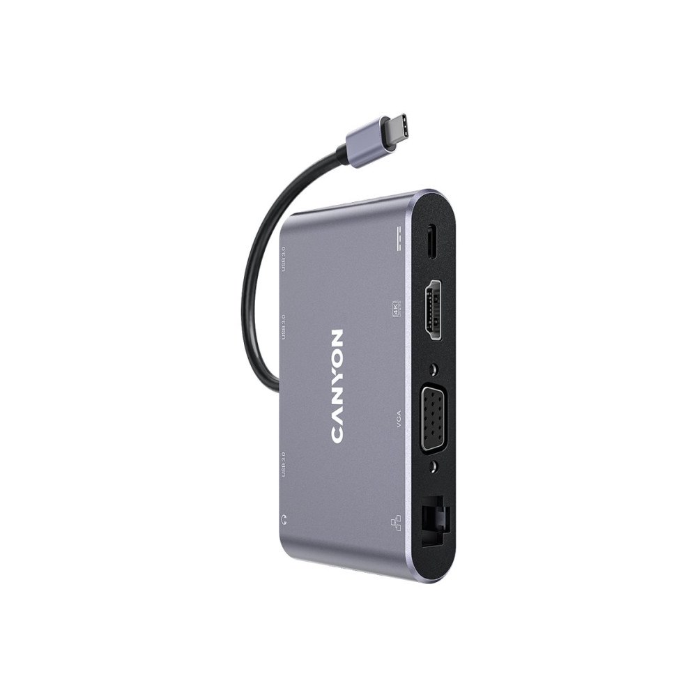 Canyon Canyon DS-14 - dockningsstation - USB-C - VGA, HDMI - 1GbE