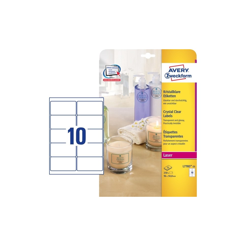 AVERY Avery - etiketter - blank - 250 etikett (er) - 50.8 x 96 mm