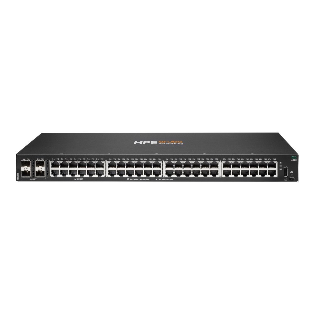 HP HPE Aruba Networking CX 6000 48p 10M/100M/1G 4p SFP 1G Switch - switch - 48 portar - Administrerad - rackmonterbar