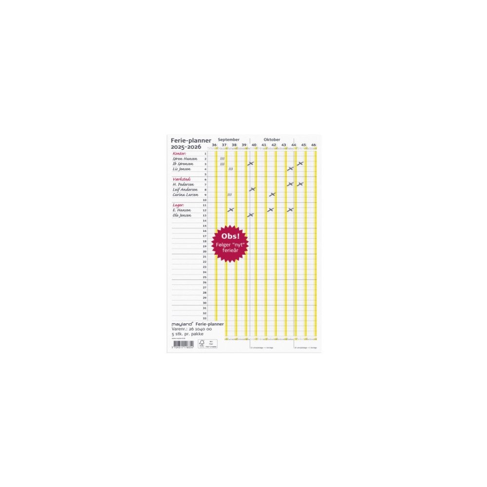 Mayland-Burde Mayland 16104000, Vägg, 2 sidor, A4, Multifärg, År, 80 g/m ^