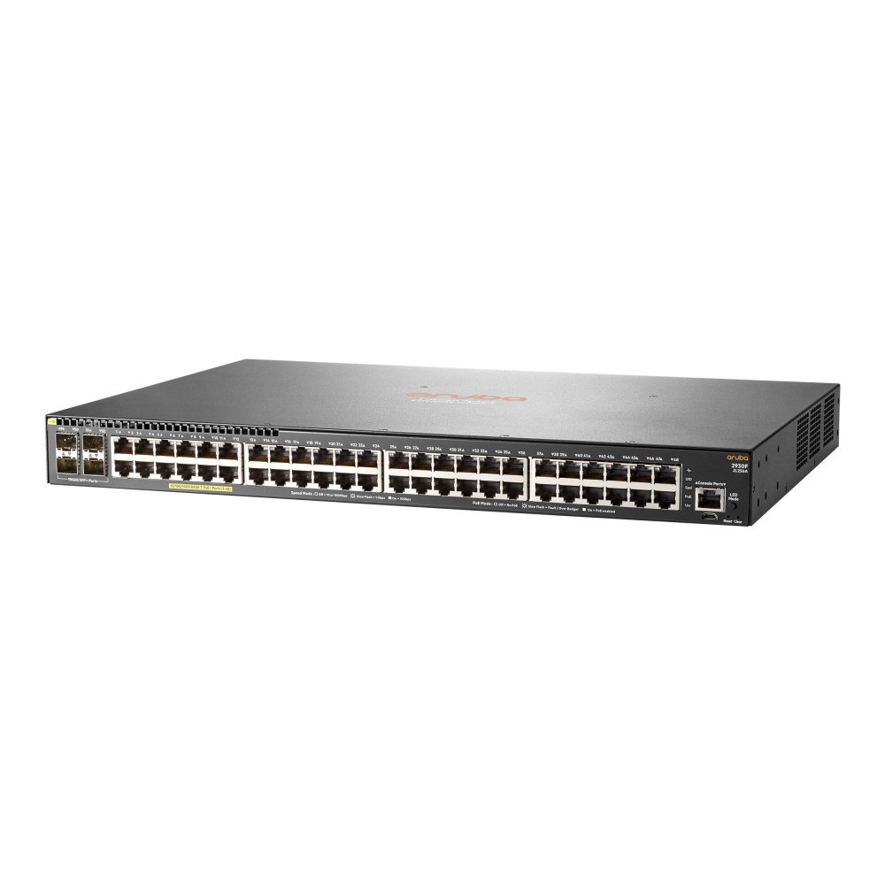Hewlett Packard Enterprise HPE Aruba 2930F 48G PoE+ 4SFP+ - switch - 48 portar - Administrerad - rackmonterbar
