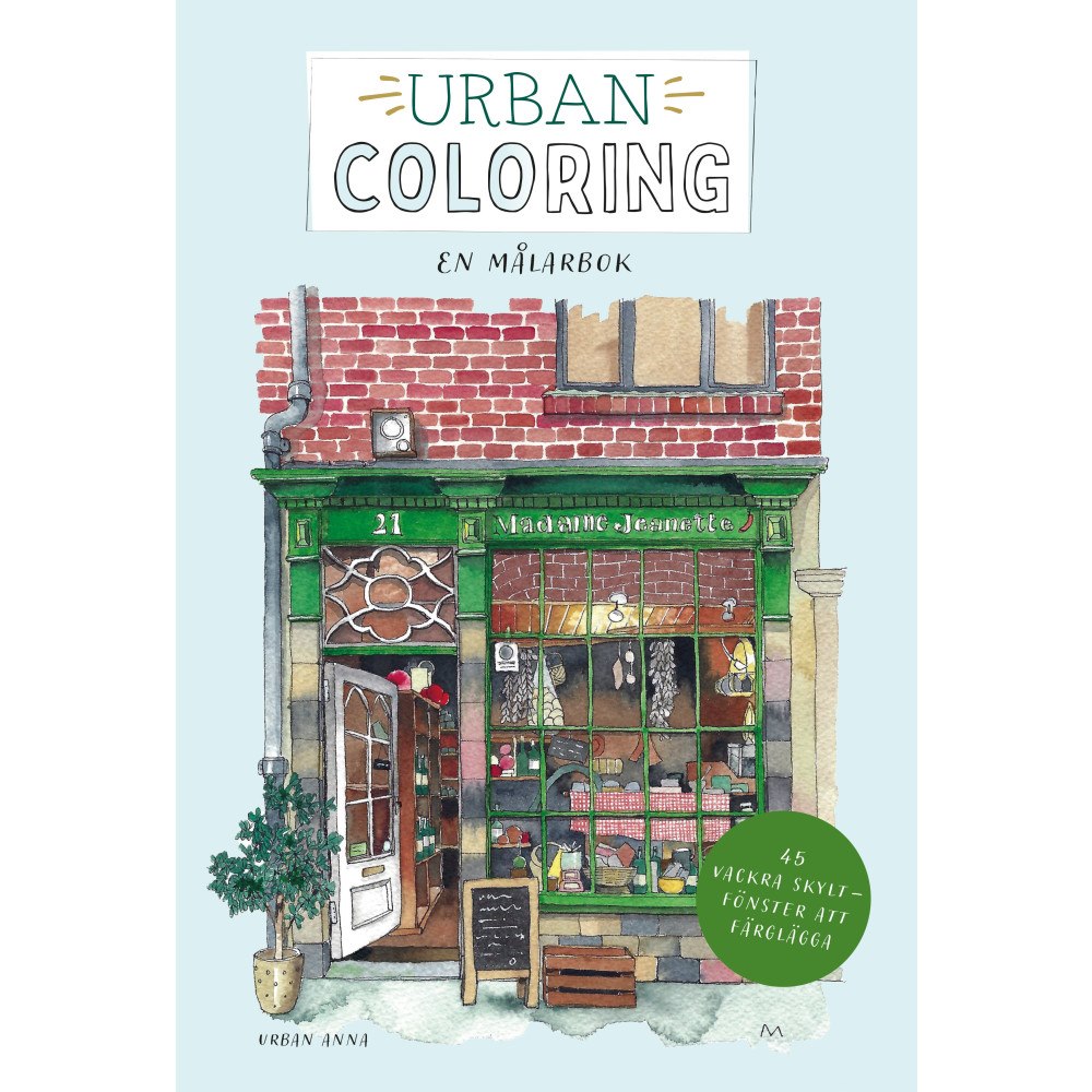Tukan Förlag Urban coloring : en målarbok - 45 vackra skyltfönster att färglägga (bok, danskt band)