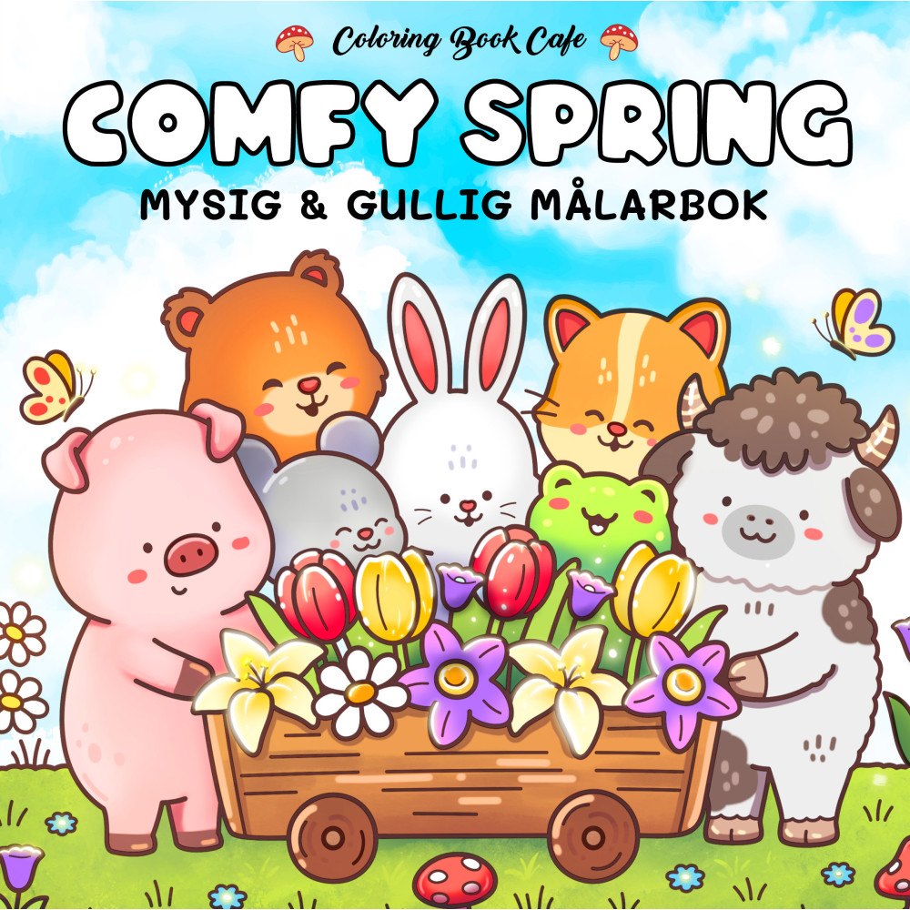 Coloring Book Cafe Comfy Spring. Mysig och gullig Cozy Coloring målarbok från Coloring Book Cafe (häftad)