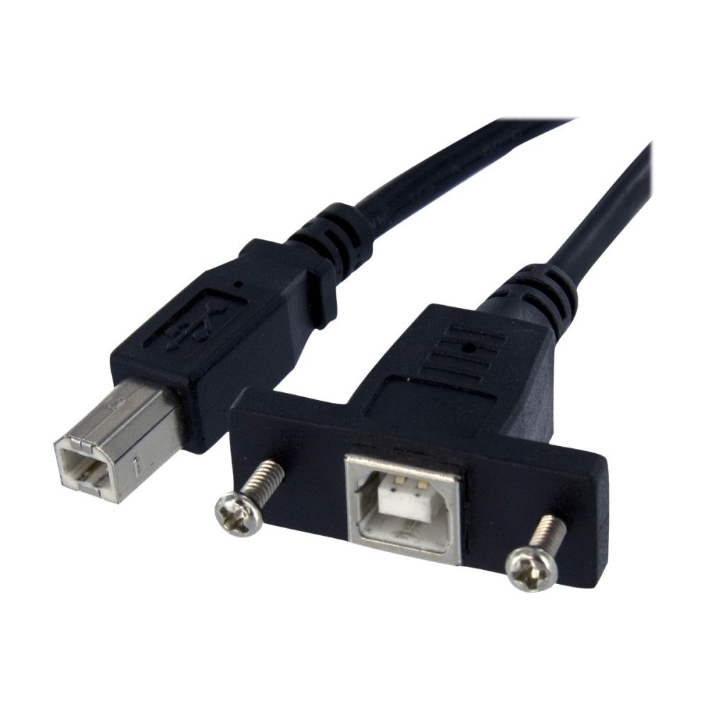 StarTech.com StarTech.com 1 ft Panel Mount USB Cable B to B - F/M - USB cable - USB Type B (F) to USB Type B (M) - USB 2.0 - 1 ft - m...