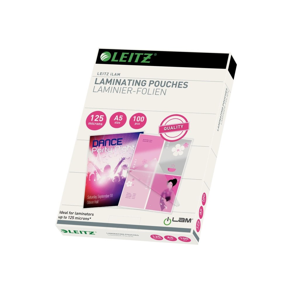 LEITZ Lamineringsfickor Leitz A5 125 micron klar