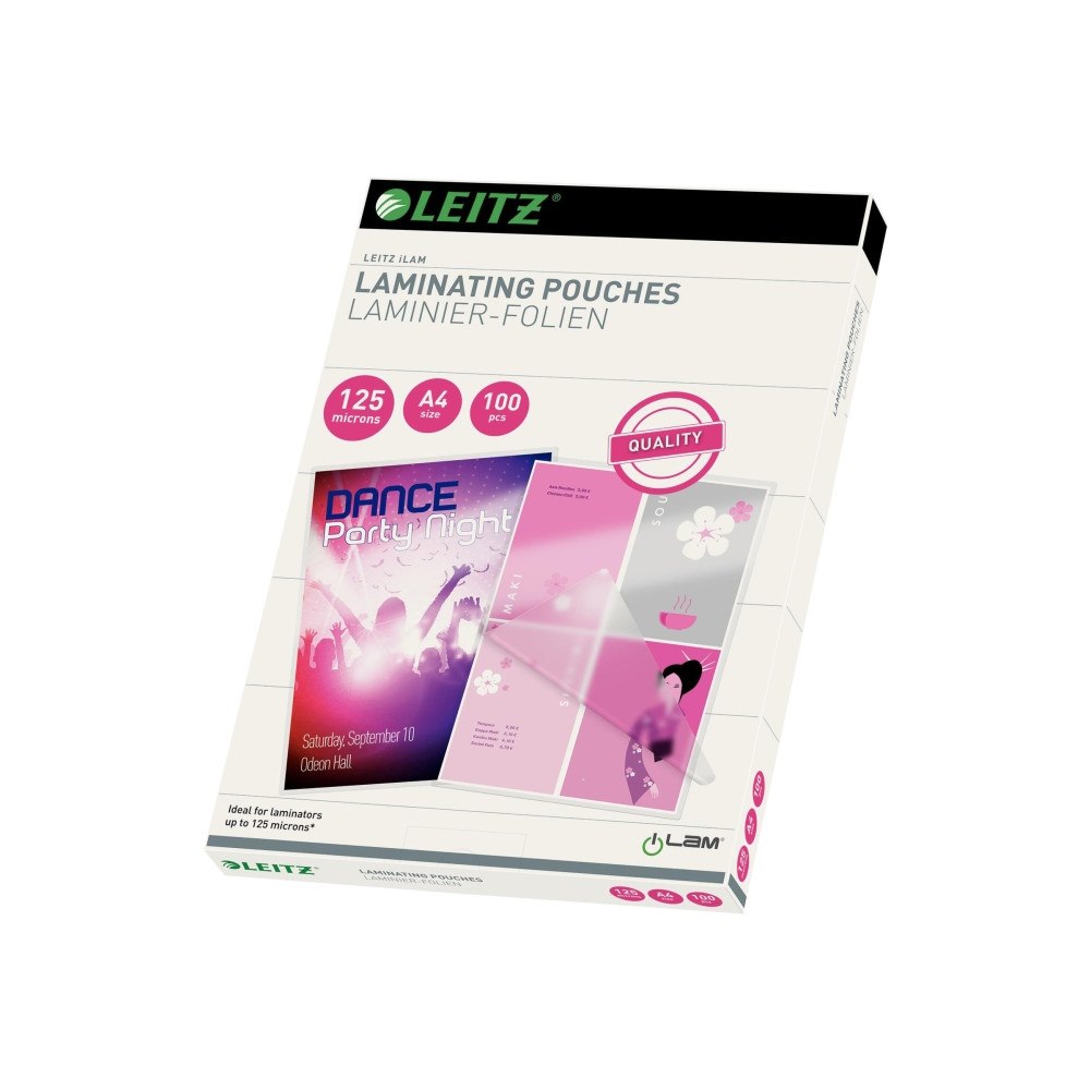 LEITZ Lamineringsfickor Leitz A4 125 micron klar