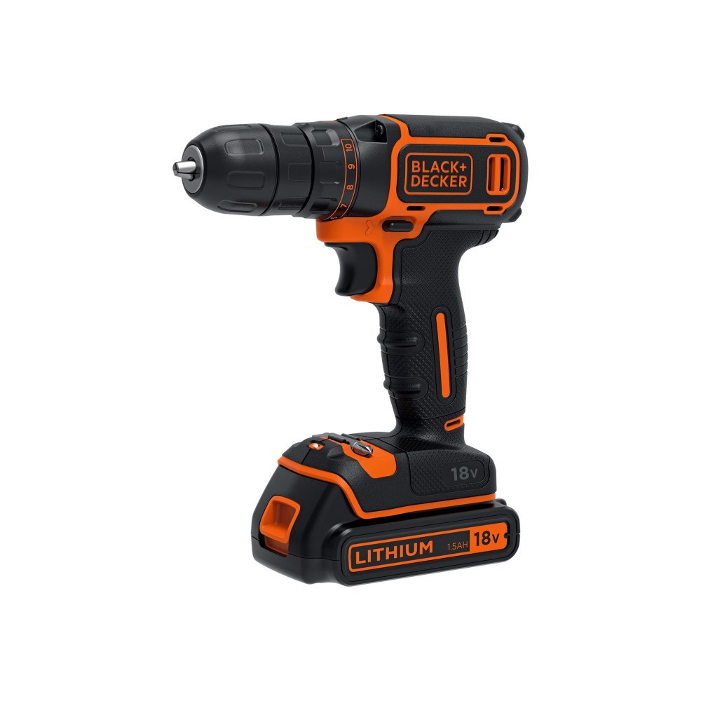 Black & Decker BLACK+DECKER BDCDC18B-QW borr/drivare - sladdlös - 2 batterier, laddare medföljer