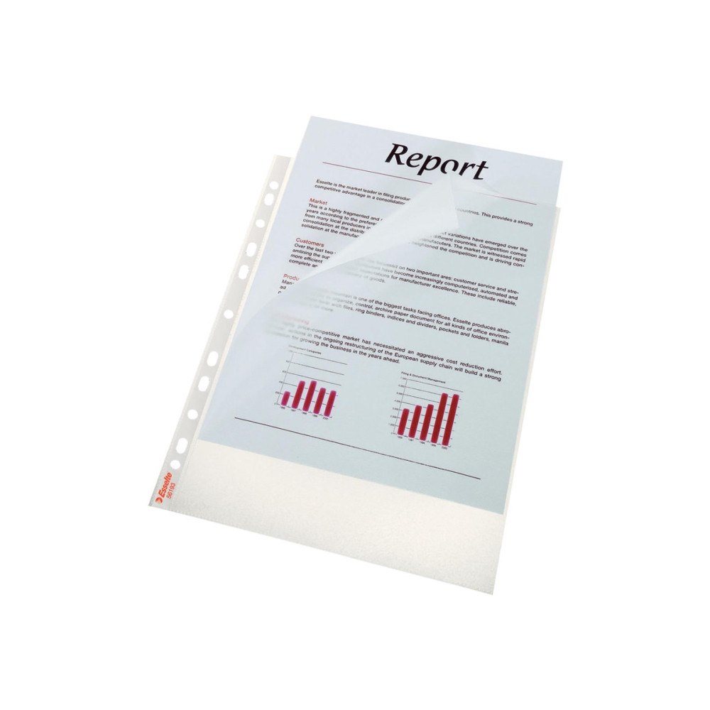 ESSELTE Esselte - arkskyddare för över- och sidoladdning - för A4 - matta, klara (paket om 100)