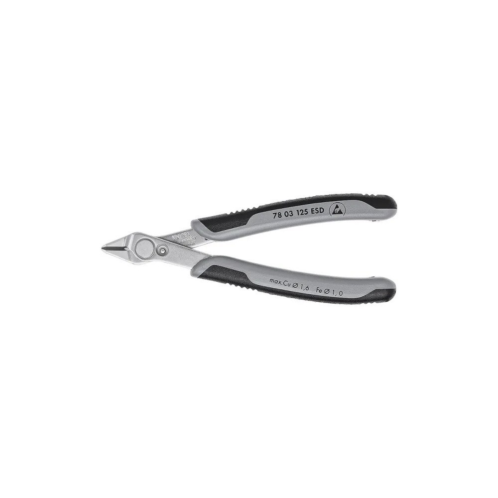 Knipex Knipex 78 03 125 ESD, Avbitartång, Rostfritt stål, Stål, Pla...