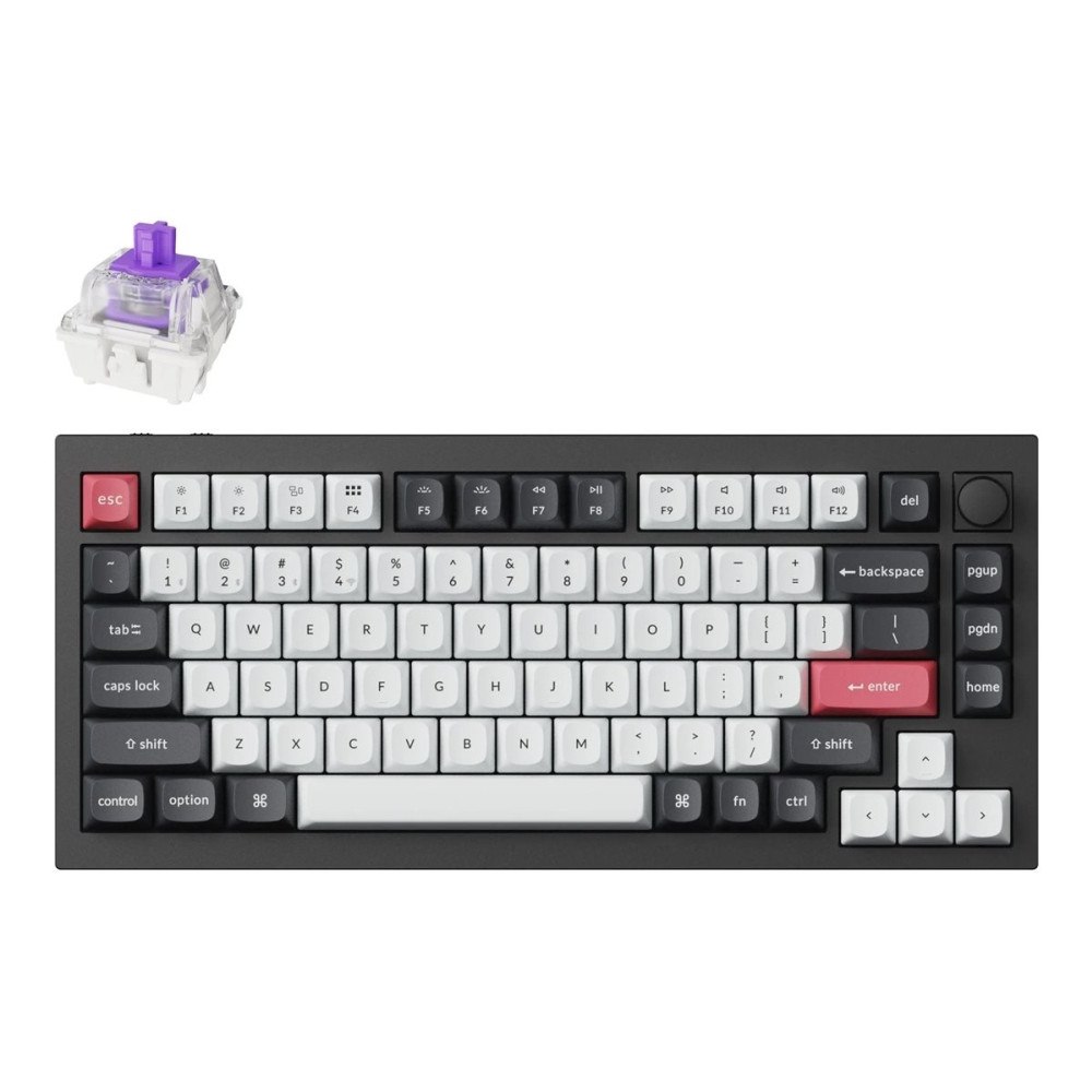 Keychron Keychron Q1 HE - tangentbord - QMK anpassad, helt monterad ratt - 75% - kolsvart Inmatningsenhet