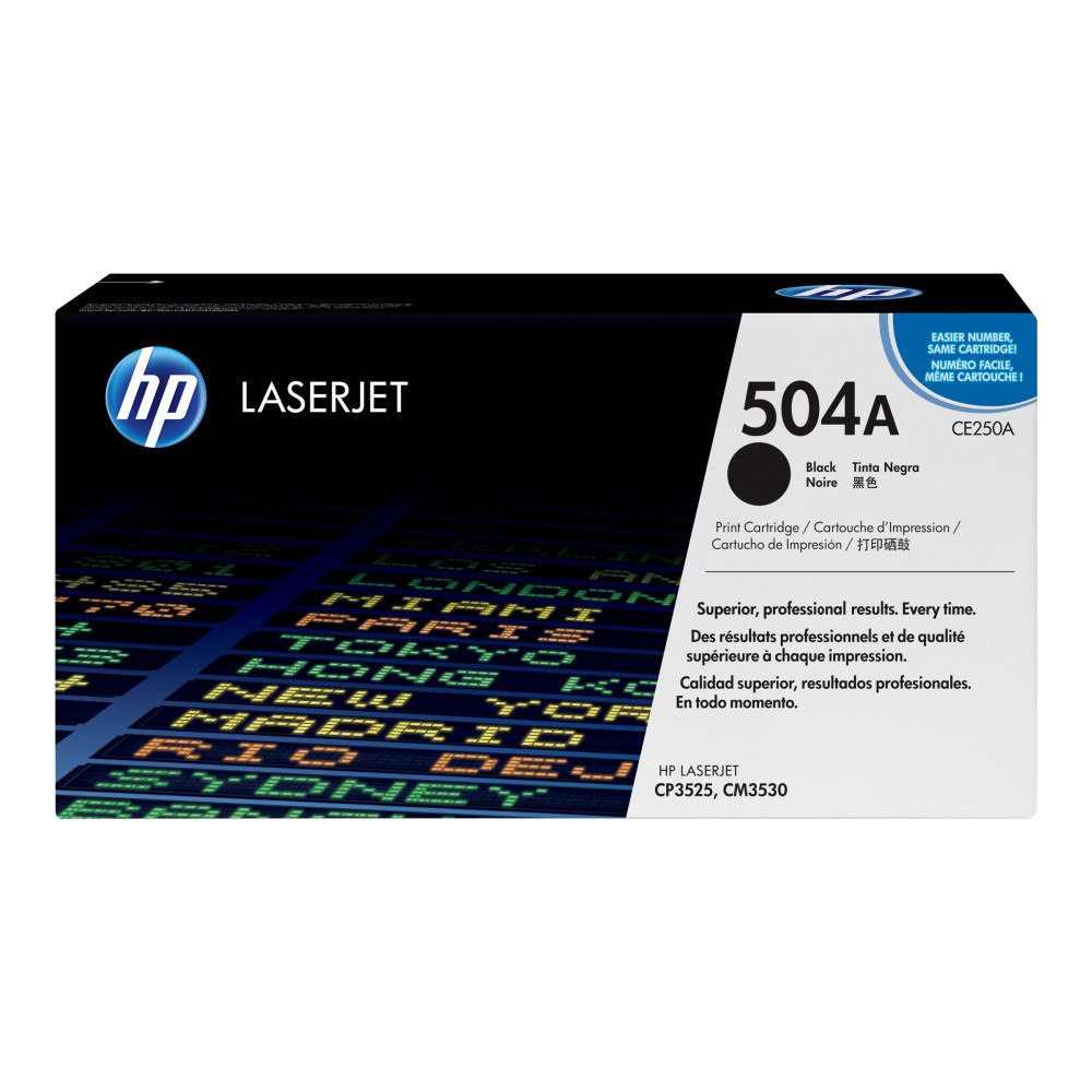 Hewlett-Packard HP 504A - svart - original - LaserJet - tonerkassett (CE250A)