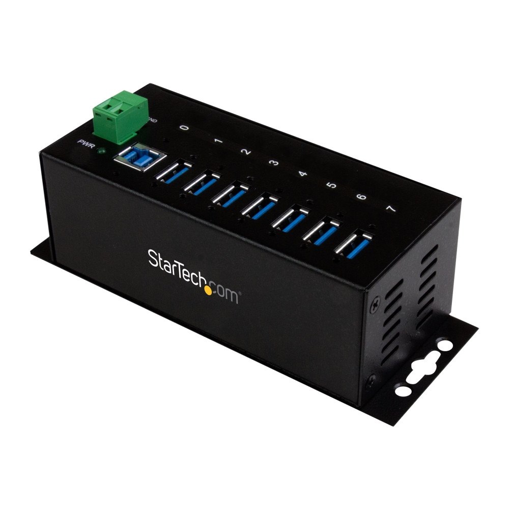 StarTech.com StarTech.com USB 3.0-hubb med 7 portar - Industriell USB-A-hubb i metall med ESD-skydd och 350 W överspänningsskydd - Mo...