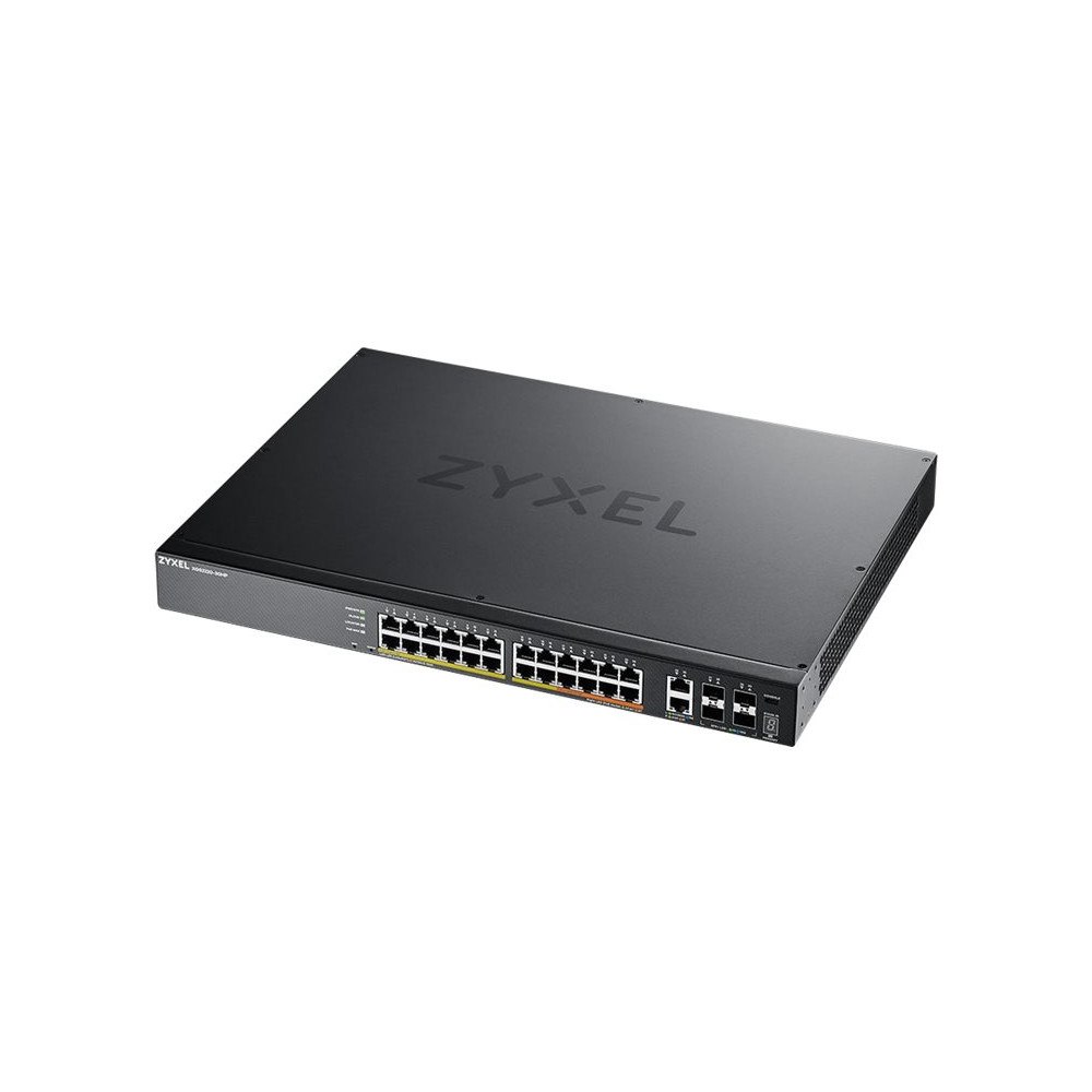 ZyXEL Communications Zyxel XGS2220 Series XGS2220-30HP - switch - 24-portars GbE L3-åtkomst, NebulaFLEX Cloud med 6 10G uplink - 30 portar -...