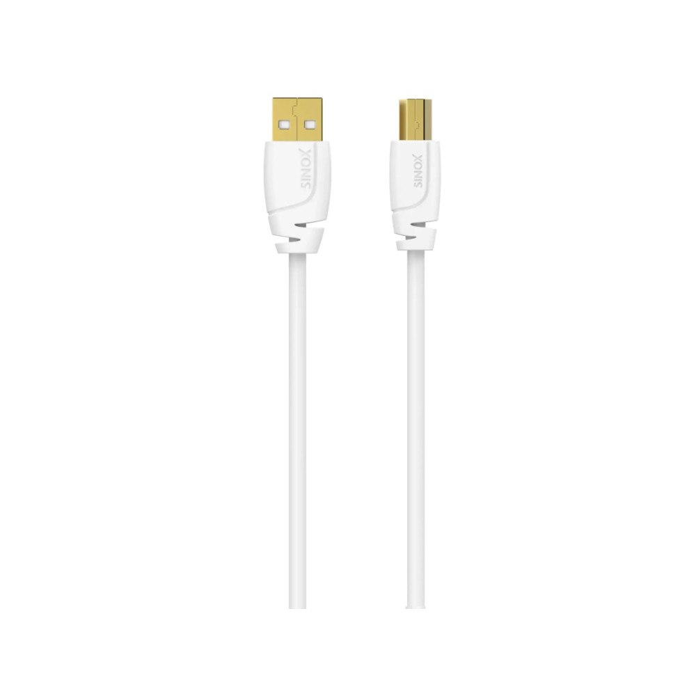 Sinox beslag Sinox SOC04102, 2 m, USB A, USB B, USB 2.0, 0,48 Gbit/s, Vit