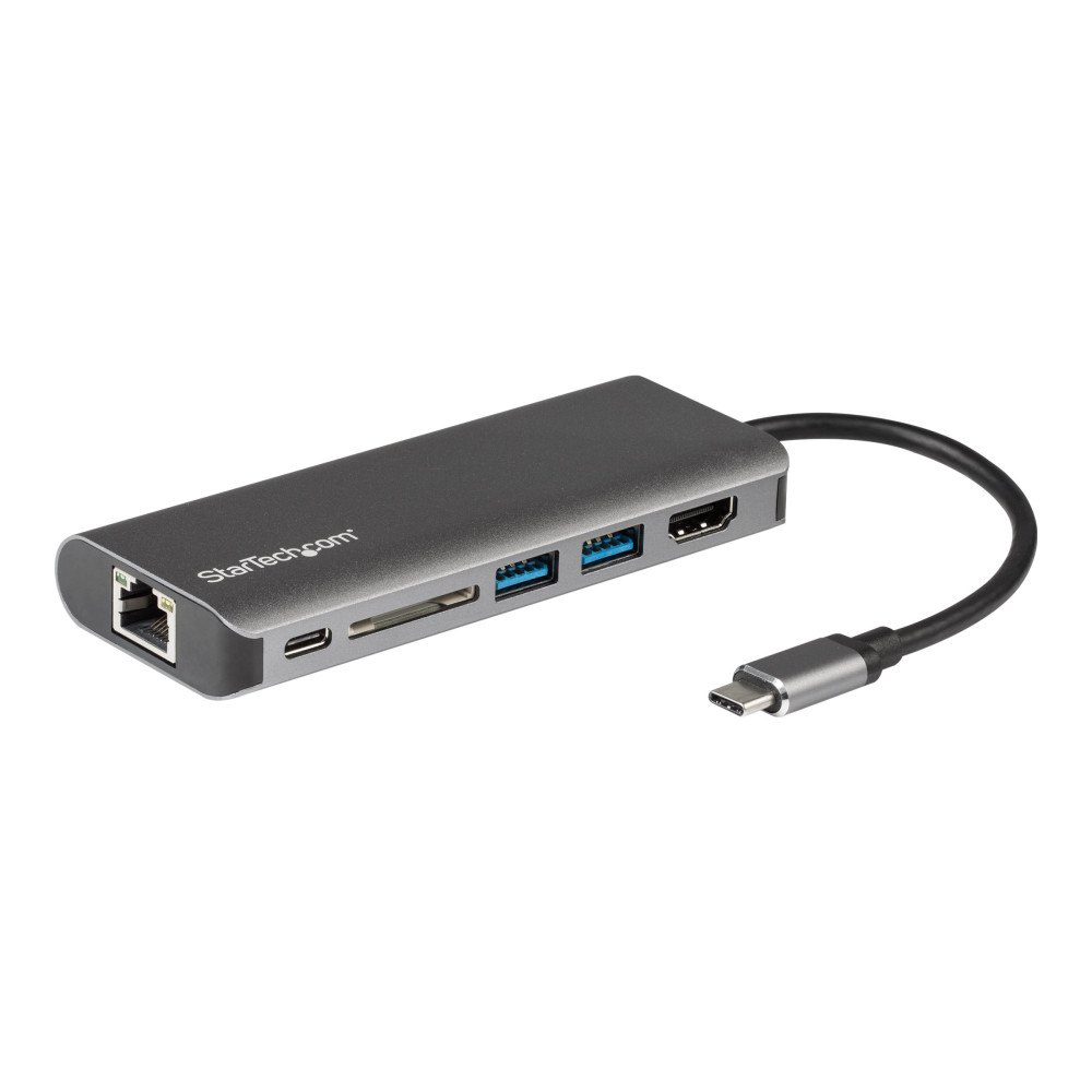StarTech.com StarTech.com USB C Multiport Adapter - Portable USB-C Dock to 4K HDMI, 2-pt USB 3.0 Hub, SD/SDHC, GbE, 60W PD Pass-Throu...