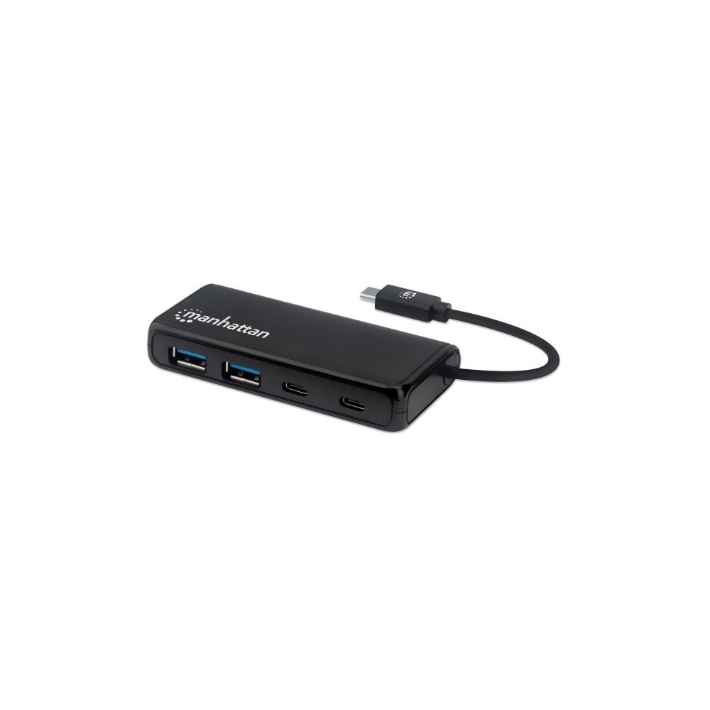 Manhattan Manhattan USB-C Dock/Hub - Ports (x4): USB-A (x2) and USB-C (x2), 5 Gbps (USB 3.2 Gen1 aka USB 3.0), External Power Supp...
