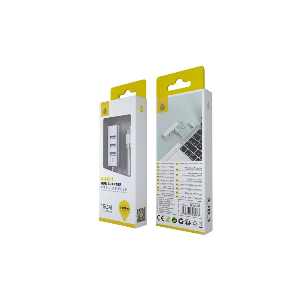 MTK OnePlus USB-C-hubb med 4 x USB 2.0-utgångar