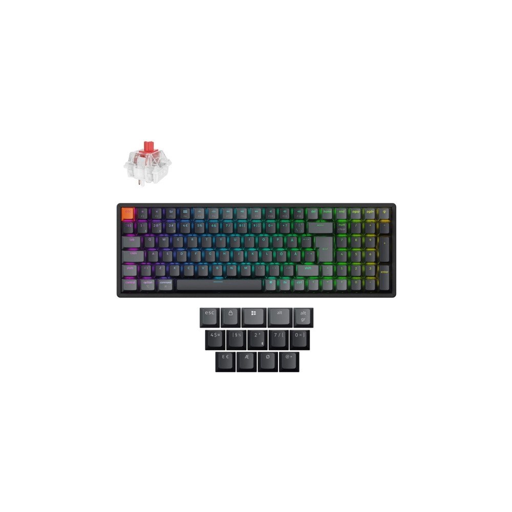 Keychron Keychron K4 QMK, 96%, Kabel & Trådlös, USB + RF Wireless + B...