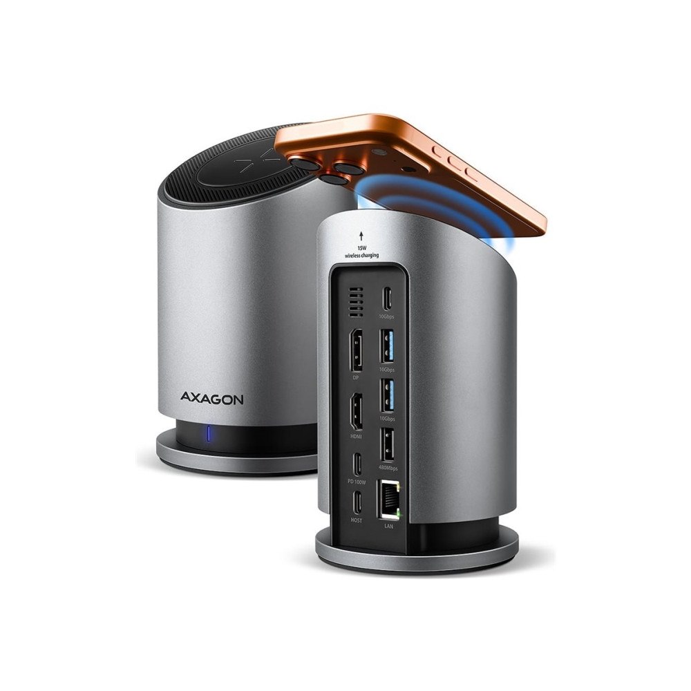 AXAGON AXAGON HMC-WL9 - dockningsstation - USB-C 3.2 Gen 2 / Thunderbolt 3 / Thunderbolt 4 / Thunderbolt 5 - HDMI, DP - 1GbE