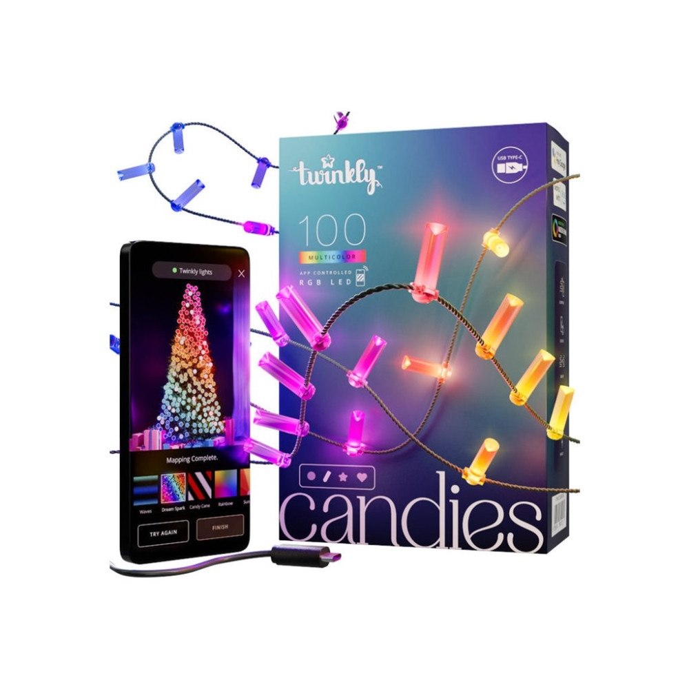 Ledworks Twinkly Candies - stränglampor - LED x 100 - 7 W - RGB-lampa - ljus - transparent