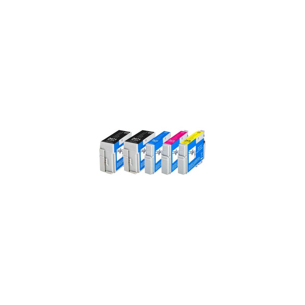 Peach Peach Multi Pack Plus - 5-pack - XL - svart, gul, cyan, magenta - kompatibel - bläckpatron (alternativ för: Epson 34XL,...