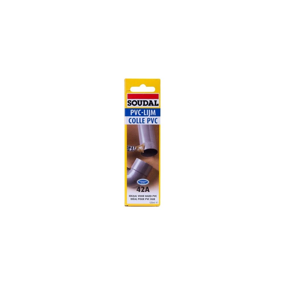 SOUDAL Snabbtorkande PVC-lim 125 ml tub, för limning av hårda PVC-m...