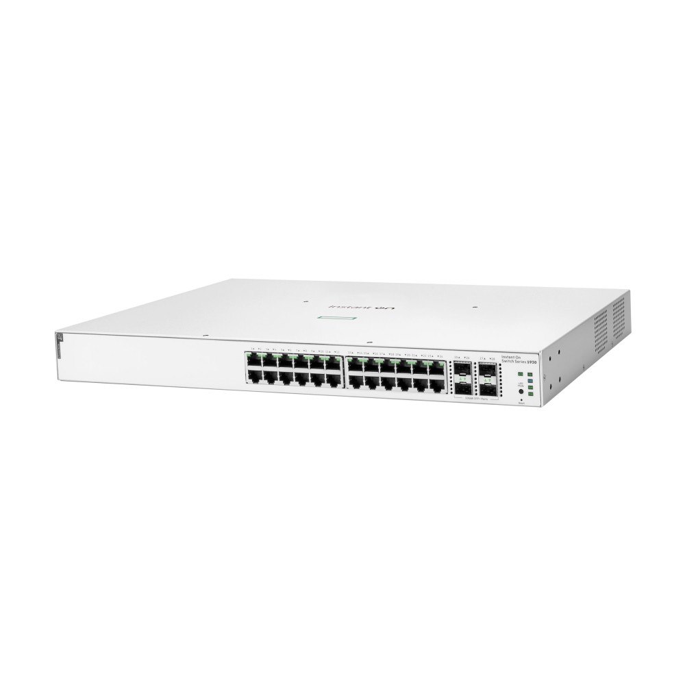 Hewlett Packard Enterprise HPE Networking Instant On 1930 24G Class4 PoE 4SFP/SFP+ 370W Switch - switch - 28 portar - Administrerad - rackmonterbar