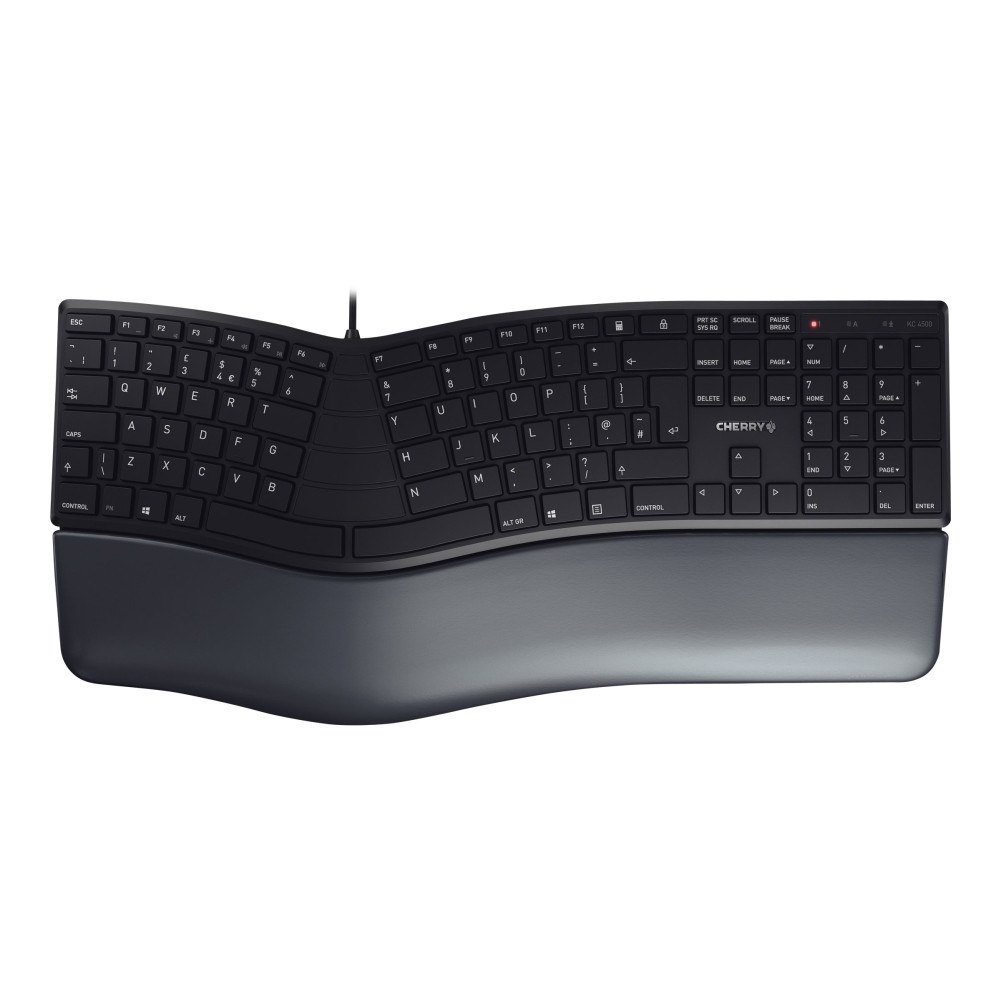 CHERRY CHERRY KC 4500 ERGO - tangentbord - QWERTY - brittisk - svart Inmatningsenhet