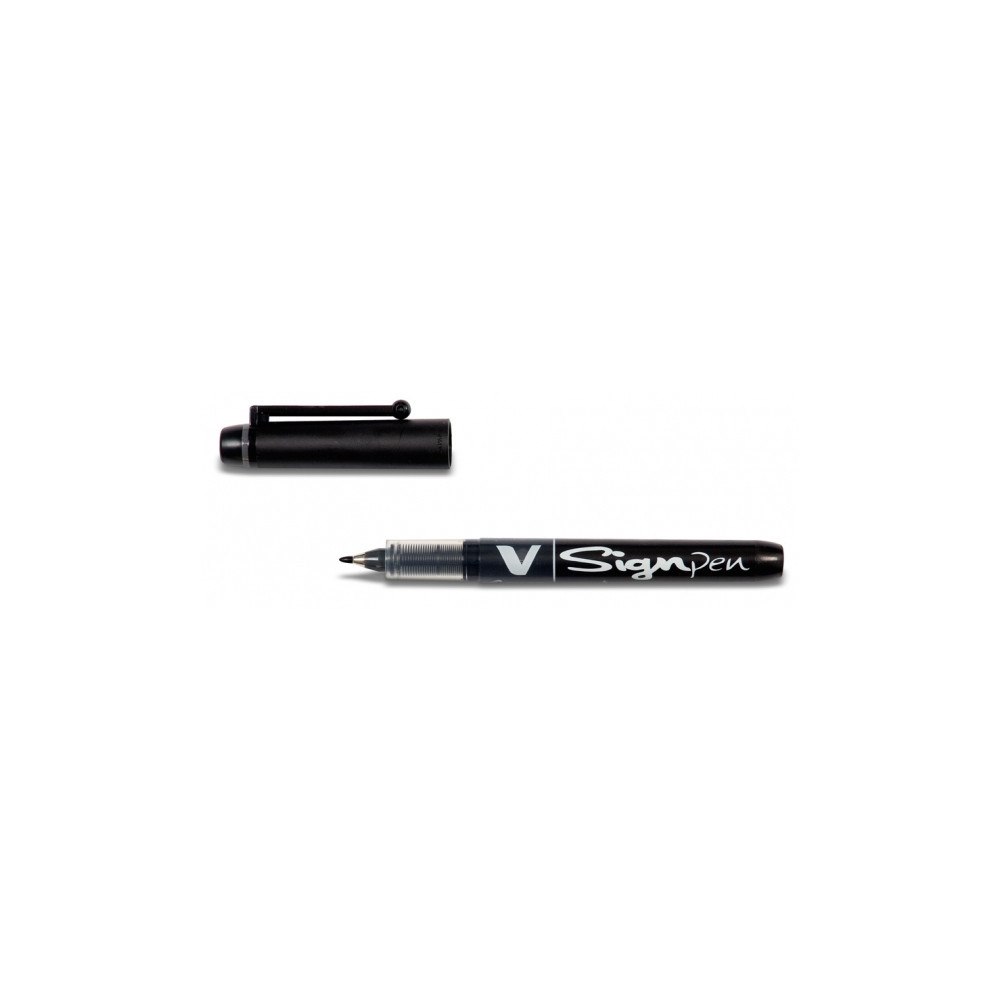 PILOT Fiberpenna, Pilot V-Sign, 0,6 mm, svart, förpackning om 12 s...