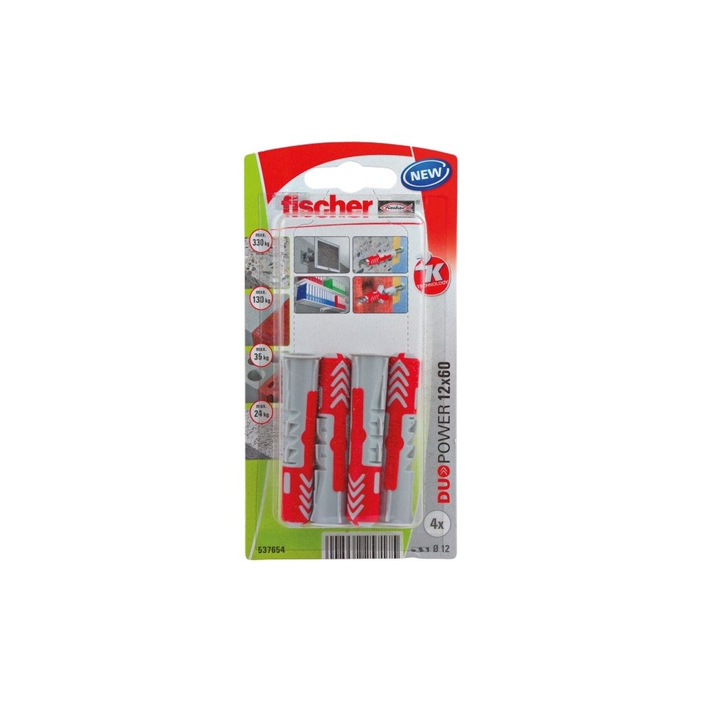 Fischer Fischer 537654, Kit med skruv och väggplugg, Tegel, Betong,...