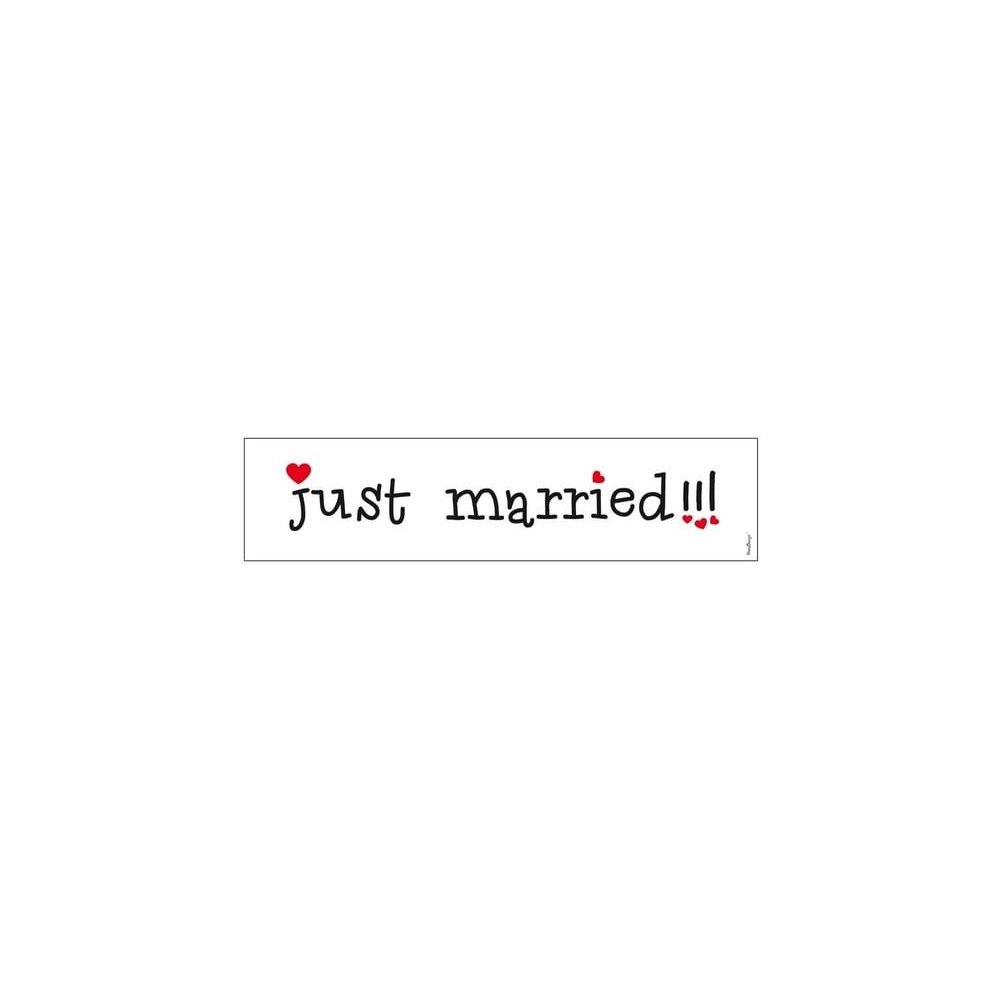Party Deco Partydisk dekoration registreringsskylt Just Married, 50x11,...