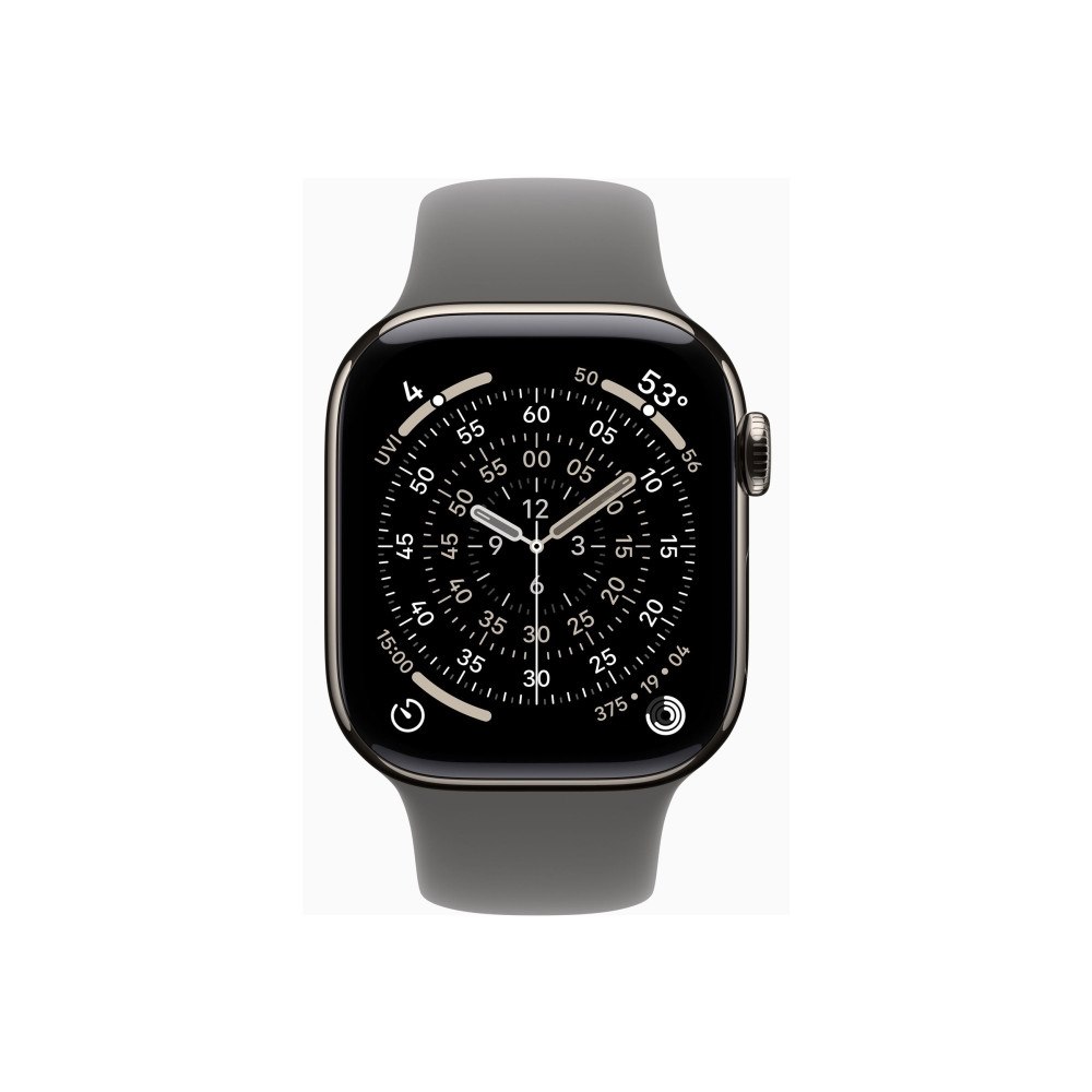 Apple Apple Watch Series 11 (GPS + Cellular) - naturlig titan - smart klocka med sportband - klippgrå - 64 GB