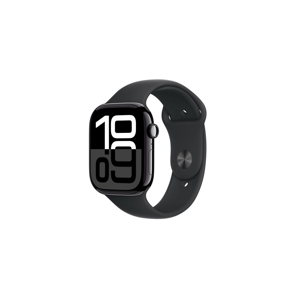 Apple Apple Watch Series 10 (GPS) - jet black aluminium - smart klocka med sportband - svart - 64 GB