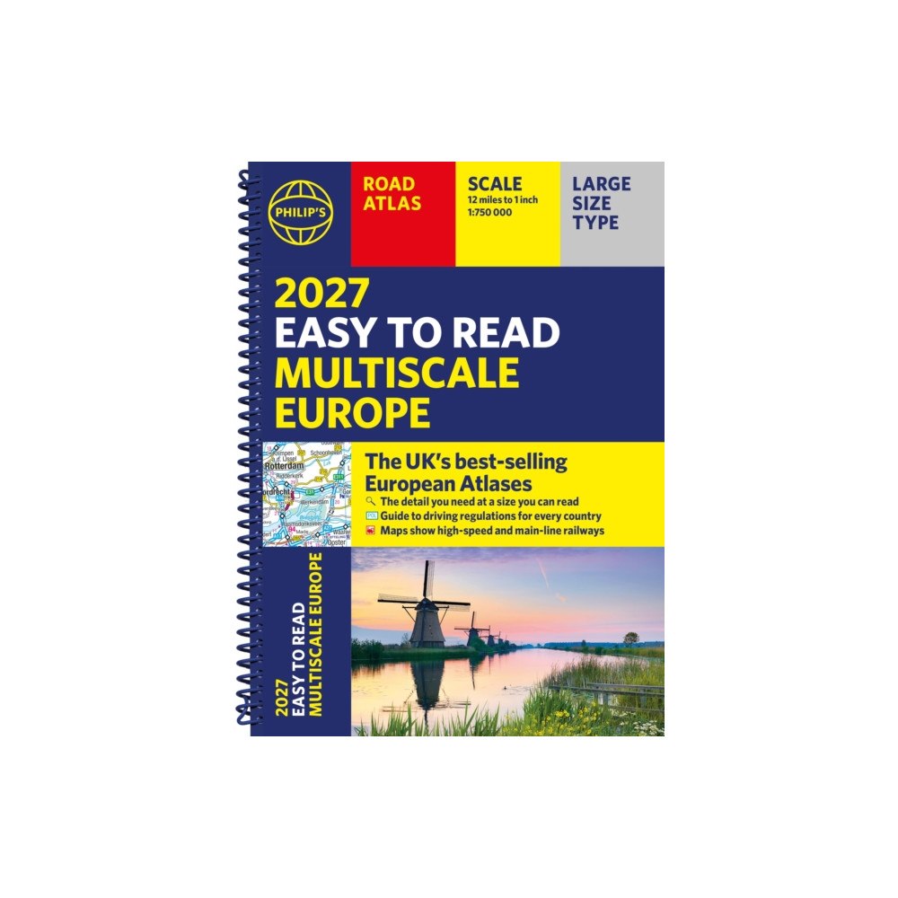 Octopus publishing group Philip's 2027 Easy to Read Multiscale Road Atlas of Europe (bok, spiral, eng)