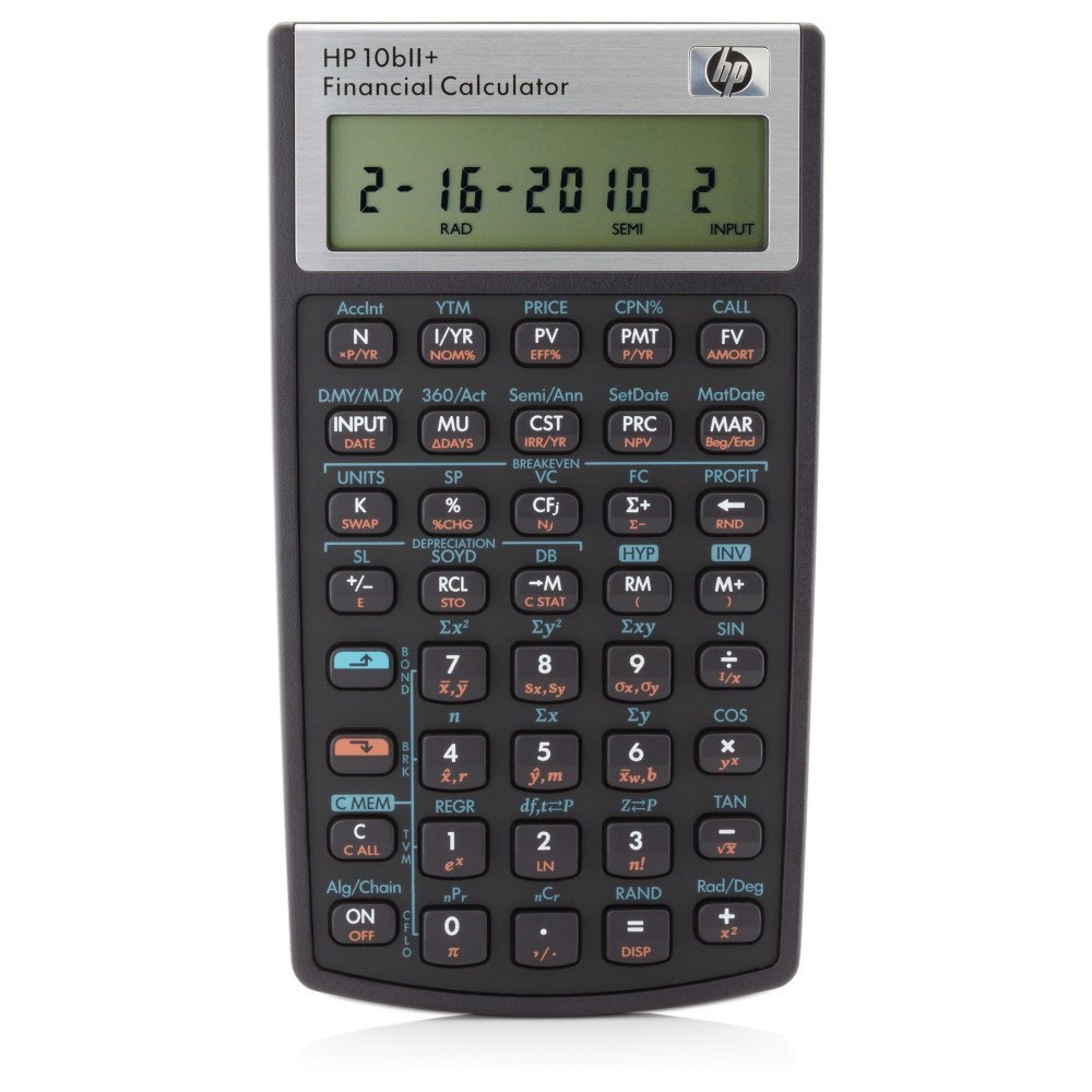 HP Hewlett-Packard HP 10bII+ finansräknare LCD 12 siffror batte...