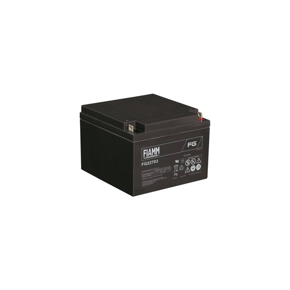 FIAMM Fiamm blybatteri 12V/27Ah med pluspol flatjärn med genomgåen...