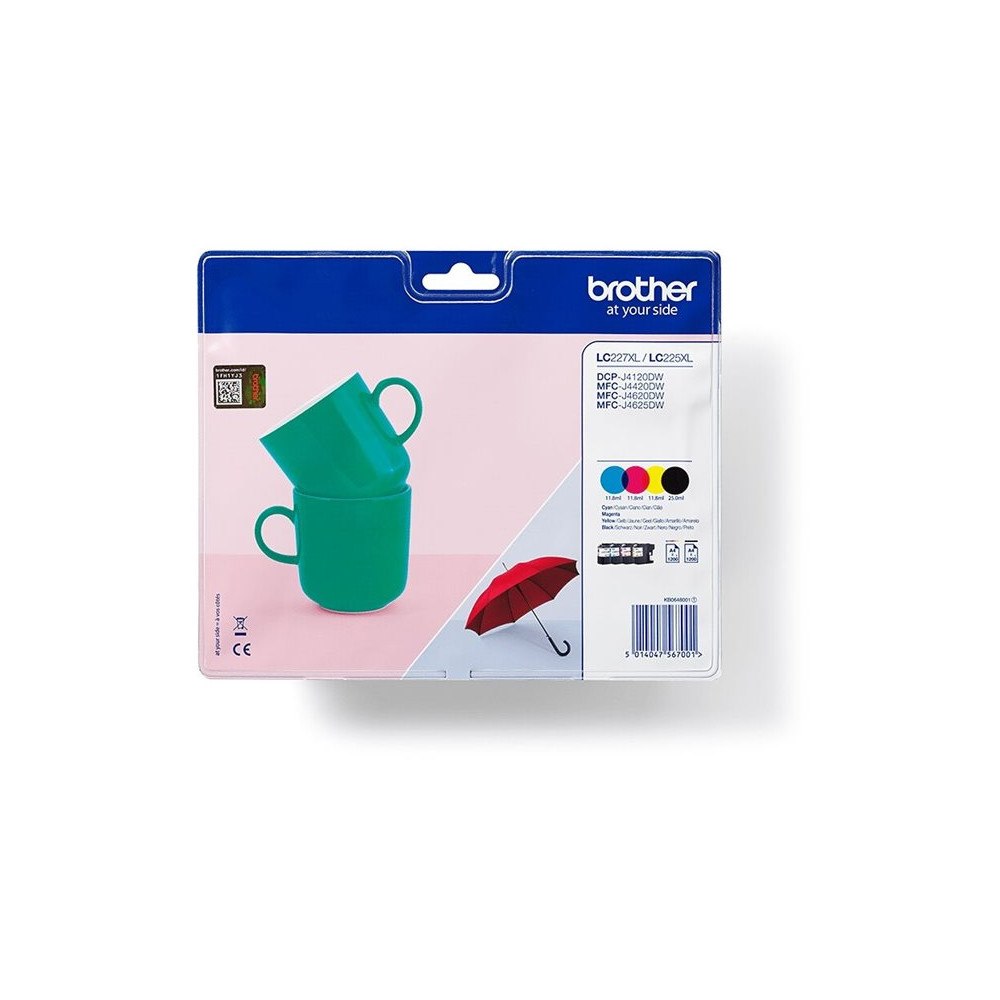 Brother Brother LC227XLVALBP - 4-pack - Lång livslängd - svart, gul, cyan, magenta - original - bläckpatron