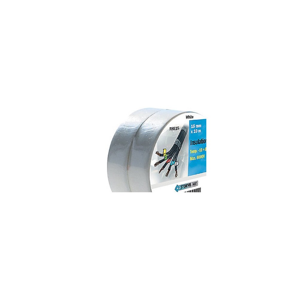 STOKVIS Stokvis PVC-tejp 15 mm x 10 m vit, kraftigt lim för hög/låg...