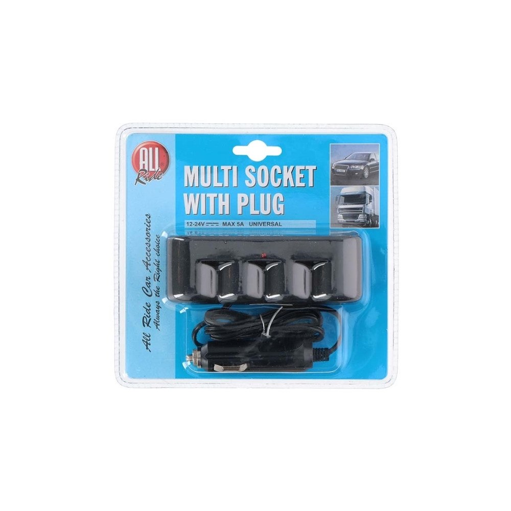 Allride Allride cigarettändaradapter/fordelare, max 5A, 12V-24V/4 ut...
