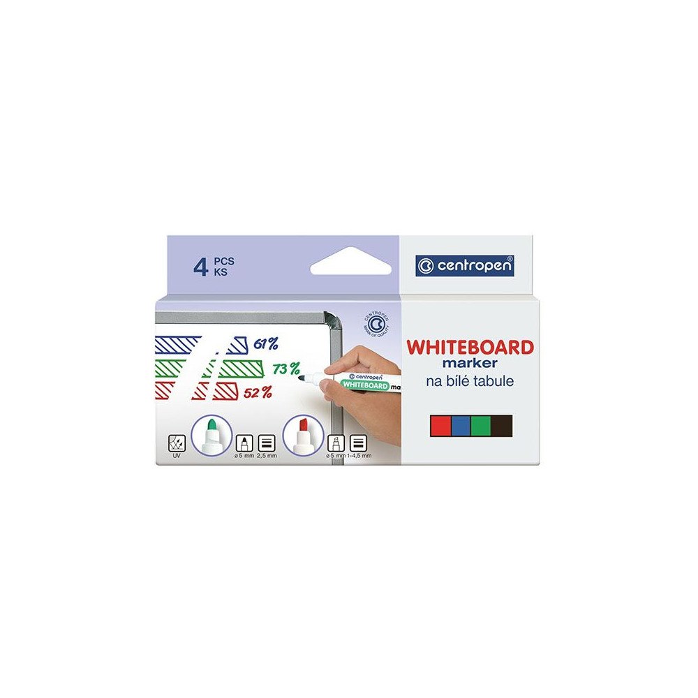 Centropen Whiteboardpenna Centropen® 8559, 2,5 mm, rund, flera färger,...