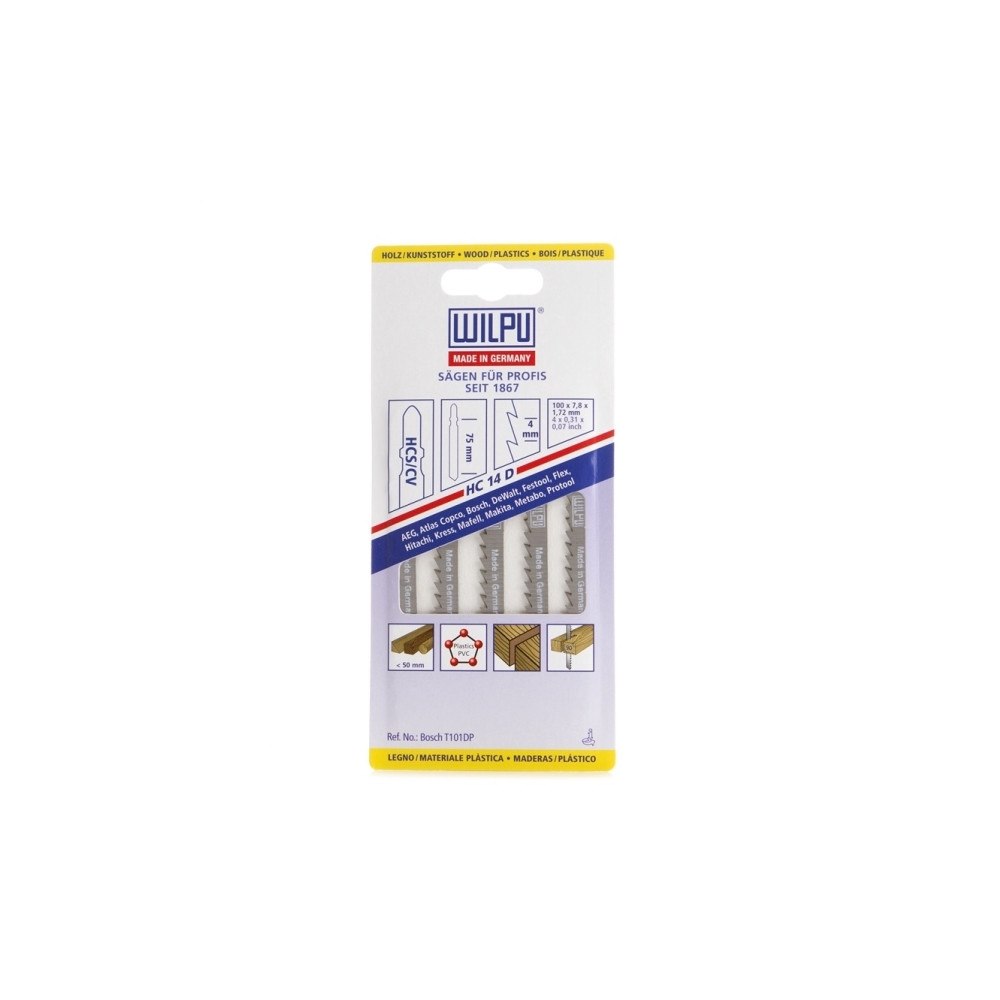 Wilpu Wilpu sticksavklinger för trä och plast (5 st) HC 14 D WILPU