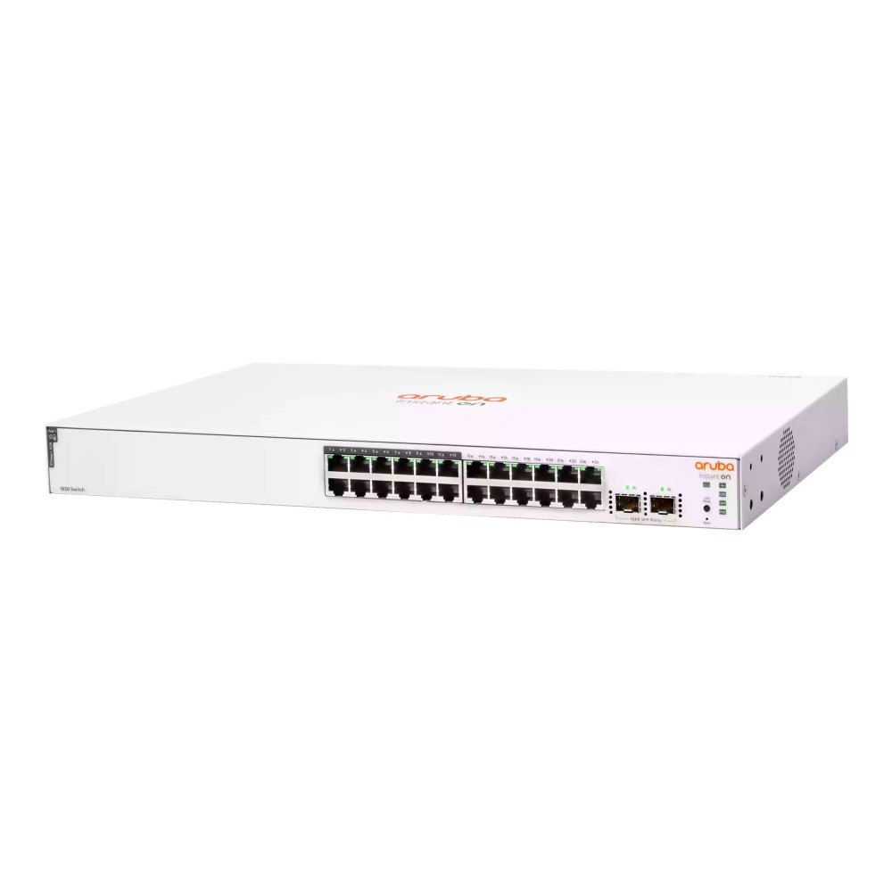 Hewlett Packard Enterprise HPE Networking Instant On 1830 24G 12p Class4 PoE 2SFP 195W Switch - switch - 24 portar - smart - rackmonterbar