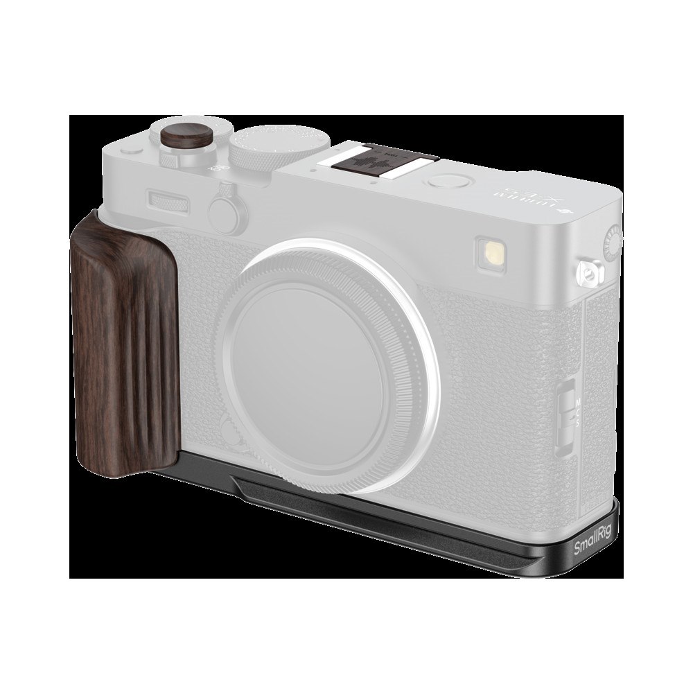 SMALLRIG SmallRig 6237 L-Shaped Mount Plate with Wooden Handle for FUJIFILM X-E5 (Ebony, Black)