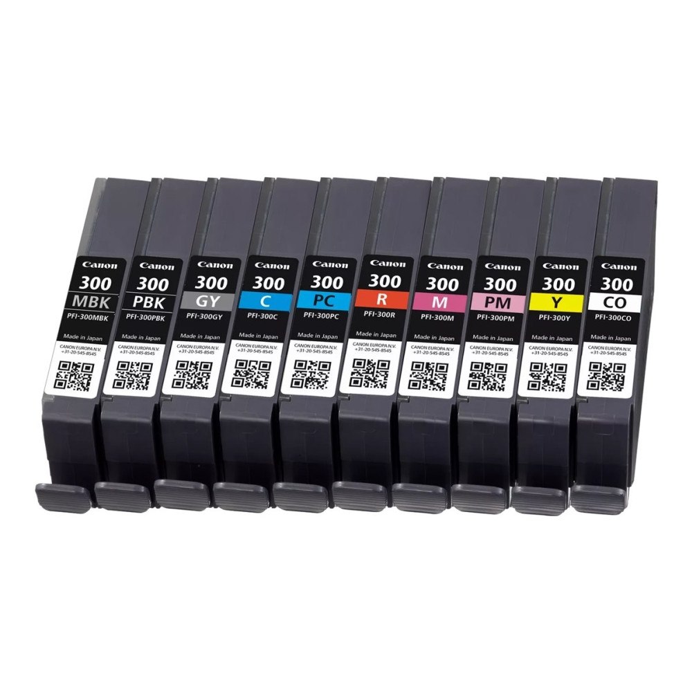 CANON Canon PFI-MBK/PBK/CO/GY/R/C/M/Y/PC/PM 10 Ink Cartridge Multipack - 10-pack - mattsvart, foto-magenta, röd, gul, magenta,...