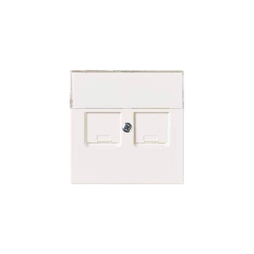 ABB ABB Impressivo täckram 2xRJ45, vit högblank (RAL9016) med 2...