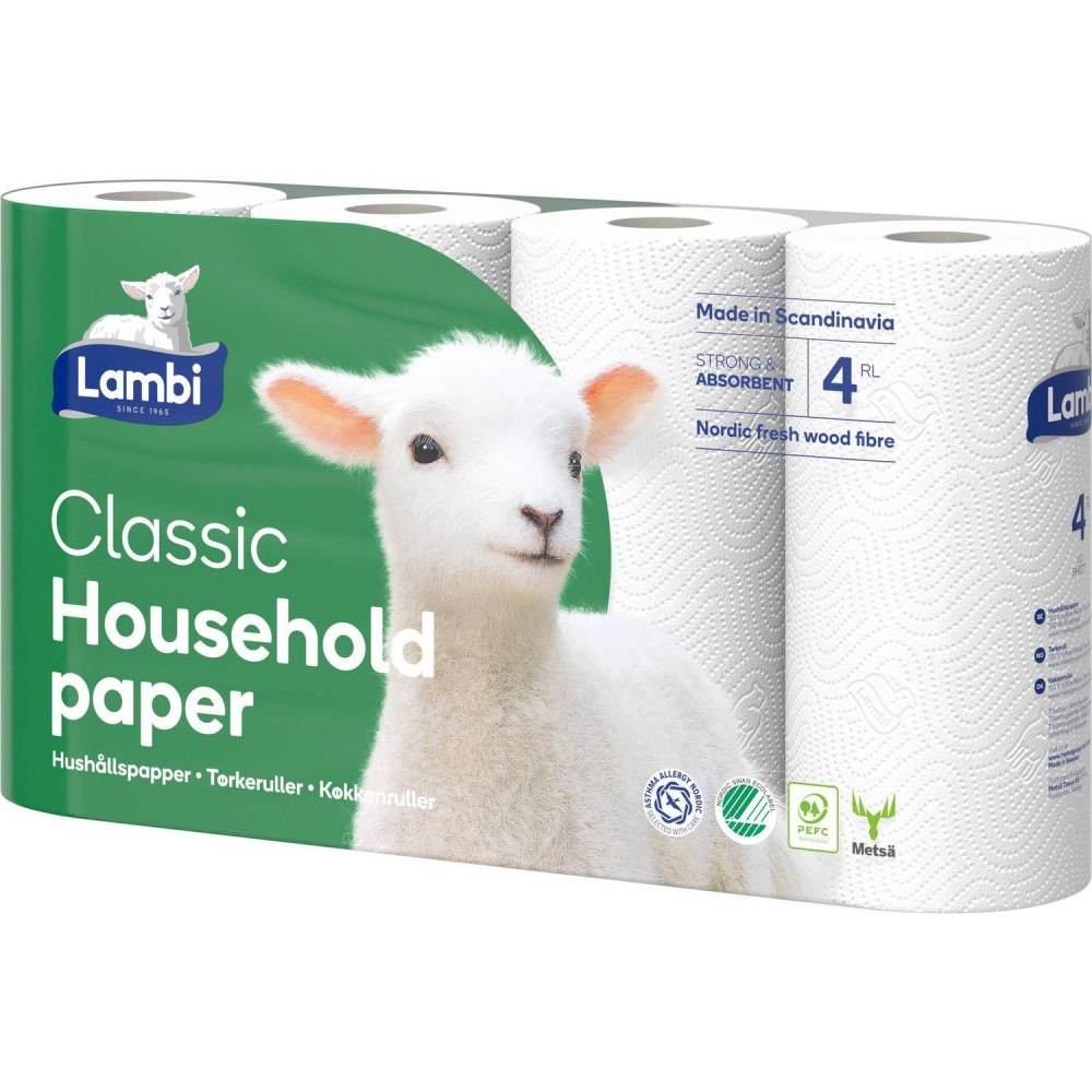 Lambi Hushållspapper Lambi Classic 2-lagers L12,33 m Svanenmärkt v...