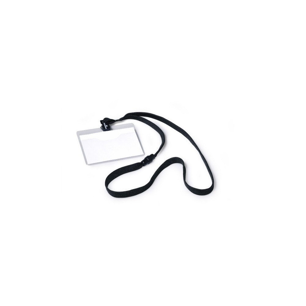 Durable Namnbricka med nyckelband 60x90 mm, svart